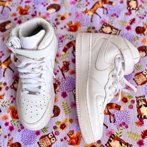 Nike Air Force 1s Mid White Sneakers 7Y (Womens 8.5)